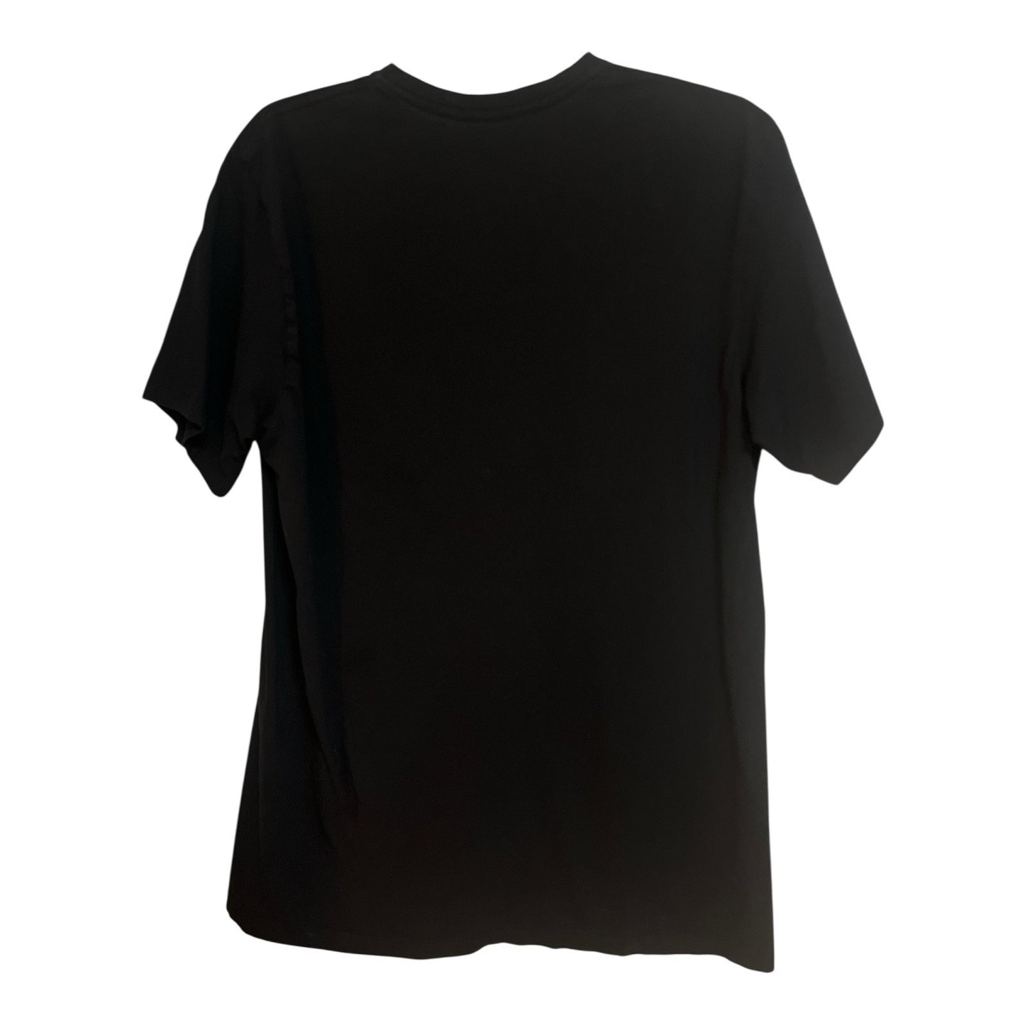 Calvin Klein Black V Neck T Shirt Mens Large 100% Cotton Minimalist Logo Tee