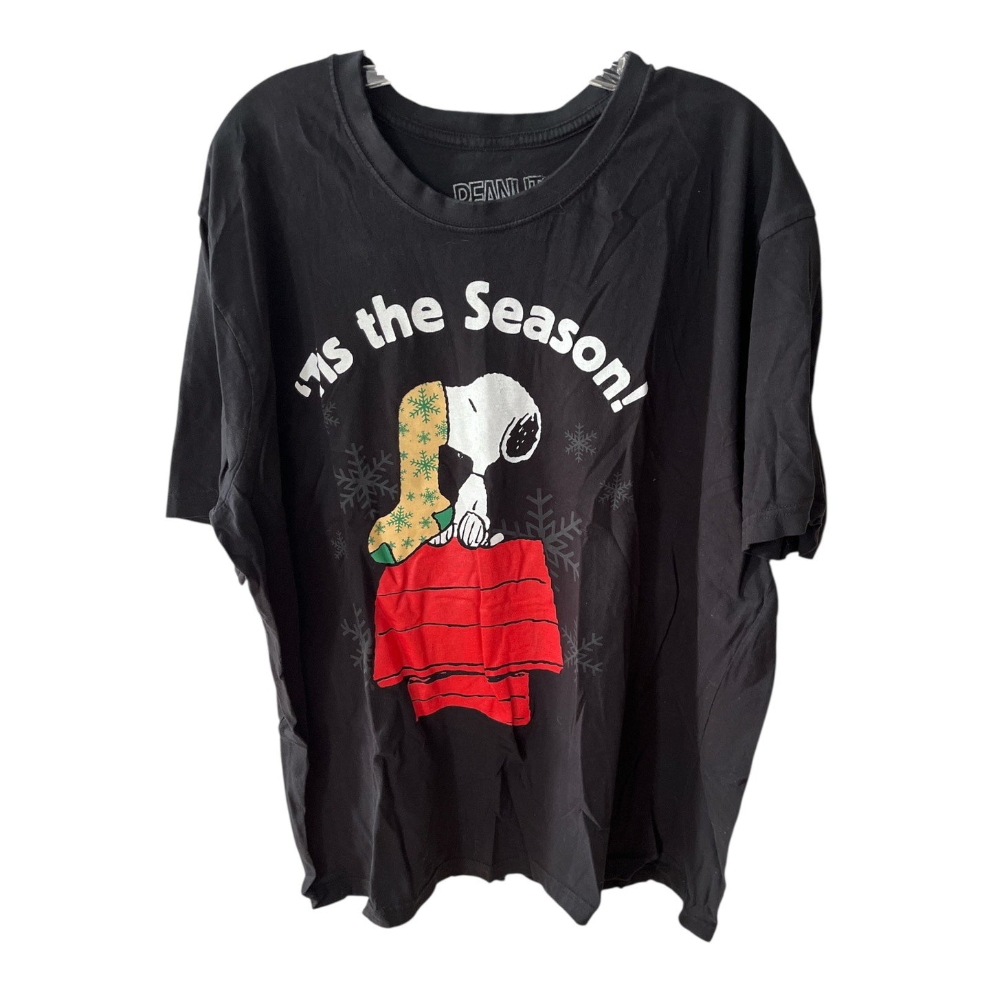 2016 Peanuts Snoopy Holiday Season Short-Sleeve T-Shirt – Black – XL