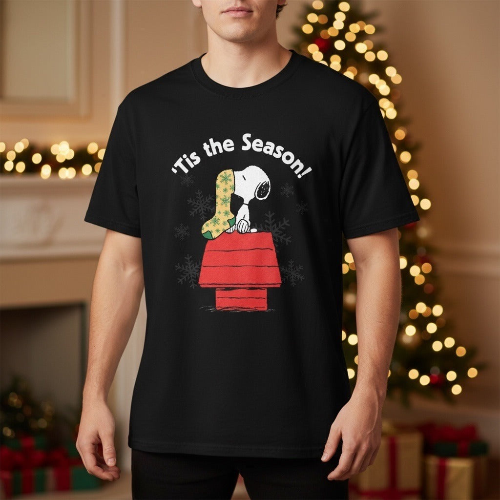 2016 Peanuts Snoopy Holiday Season Short-Sleeve T-Shirt – Black – XL