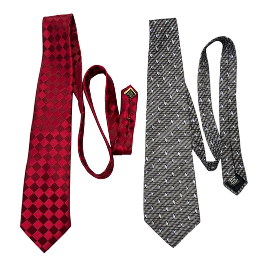 2 VTG Trump Ties – Signature Collection Red Checker & Trump Arrow Black Silk – 1990s–2000s