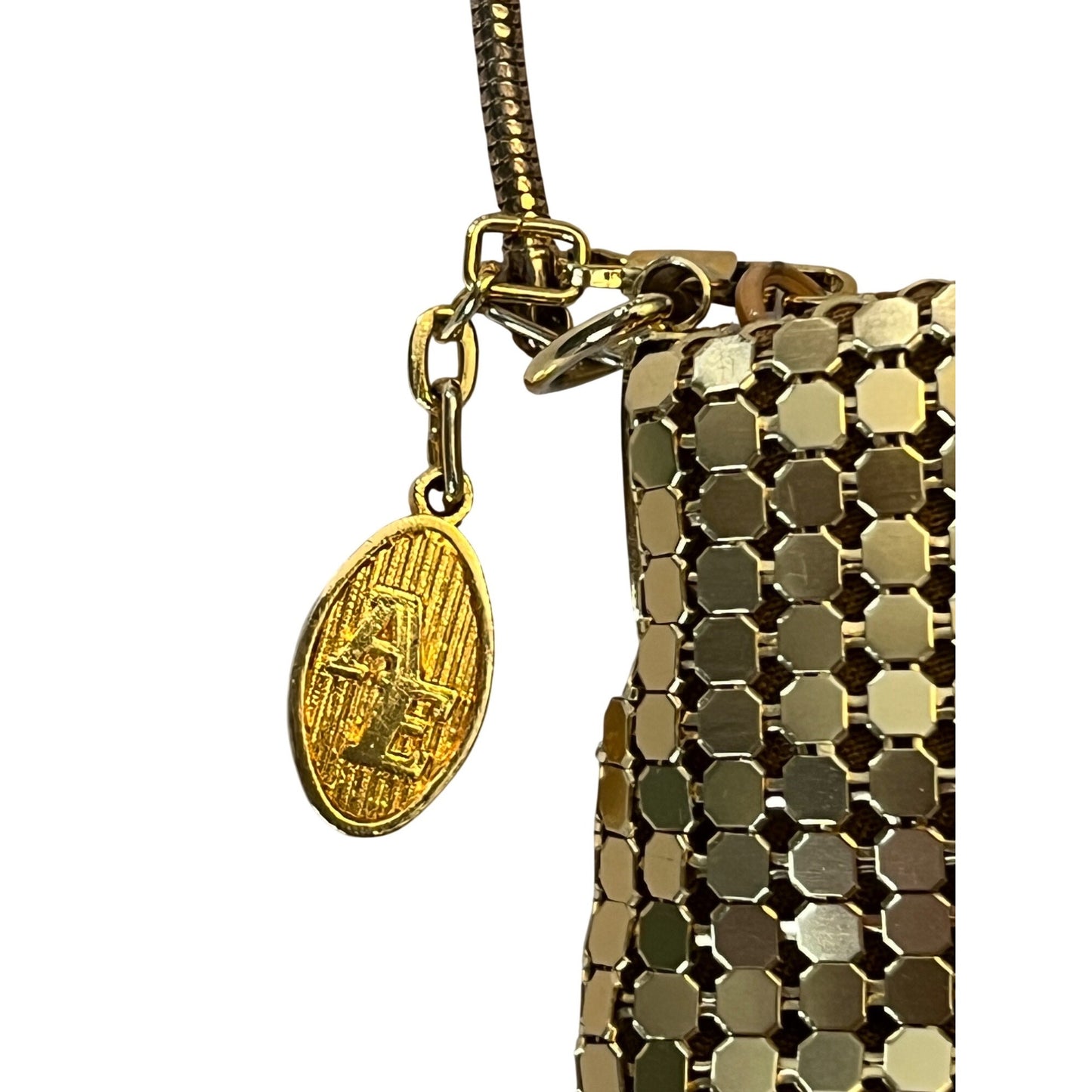 Vintage Gold Mesh Shoulder Bag Snake Chain Strap Evening Purse Y2K