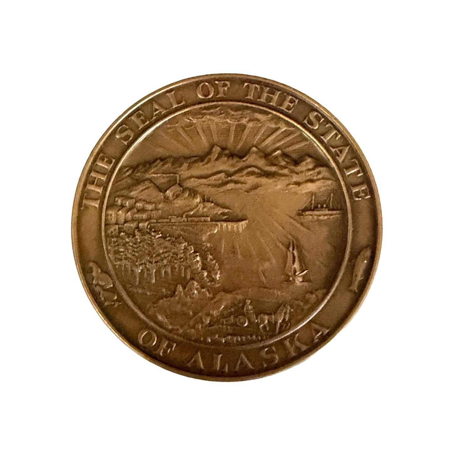 Alaska Statehood Bronze Medal Medallion January 3 1959 Seal of the State of Alaska Souvenir