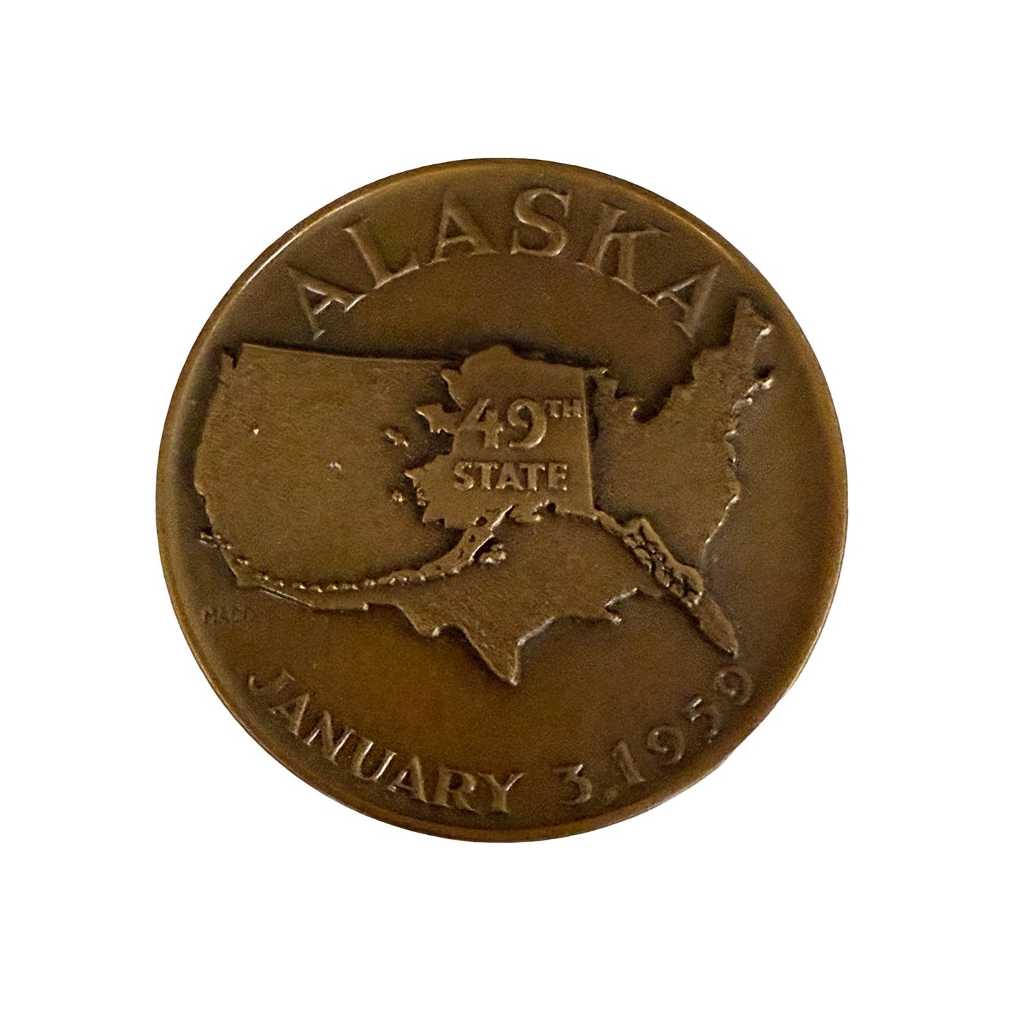 Alaska Statehood Bronze Medal Medallion January 3 1959 Seal of the State of Alaska Souvenir