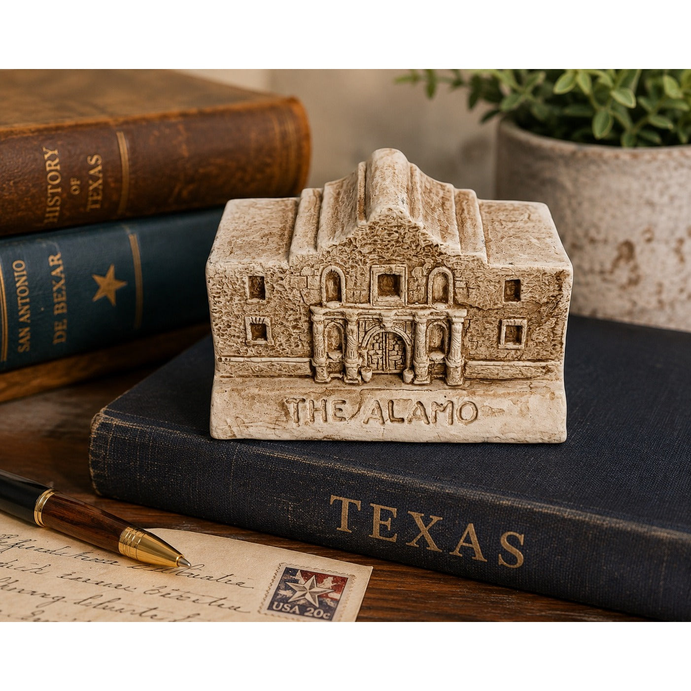 Vintage 1993 J.L. DeMoss The Alamo Sculpture Paperweight Signed San Antonio Texas