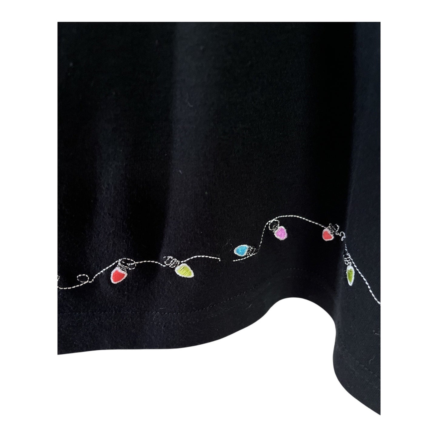 CB Plus C.B. Casual Women’s 1X Flamingo Island Holiday Embroidered Black Top