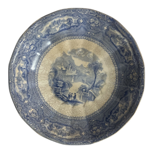 Antique T. Goodfellow Ironstone Blue Transferware Plate 19th Century