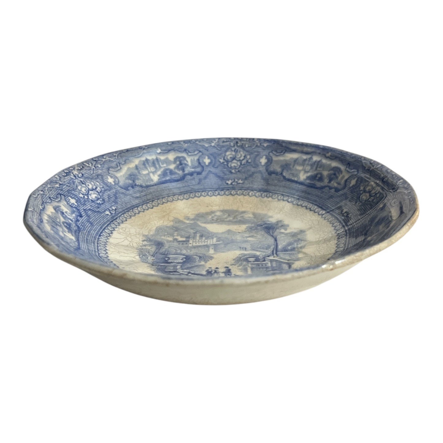 Antique T. Goodfellow Ironstone Blue Transferware Plate 19th Century