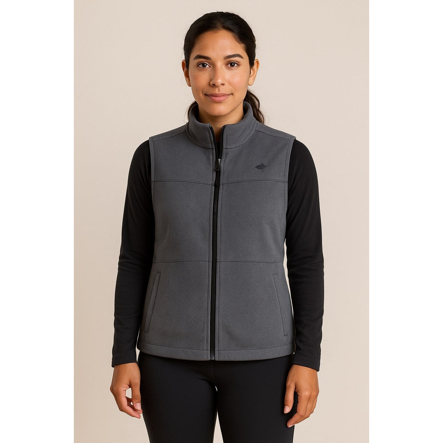 Rabbit Women’s Vest – Size Large – Gray Full-Zip Running Activewear