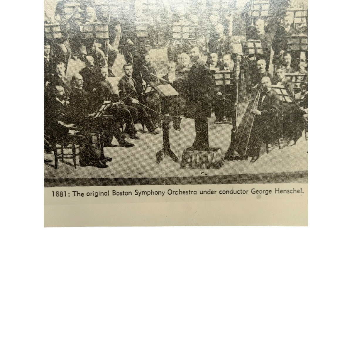 Vintage Boston Symphony Orchestra 1881 George Henschel Photo Print Annotated 11x4