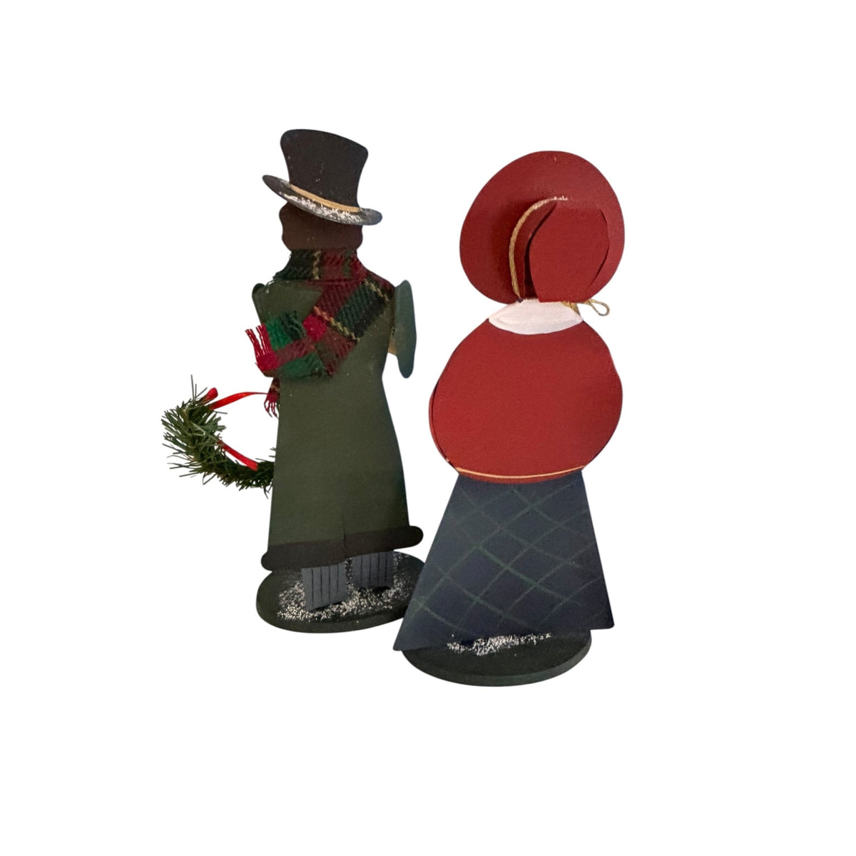 Vintage Edna Oar Young Shadowdancer Set of 4 Victorian Christmas Carolers Metal Folk Art