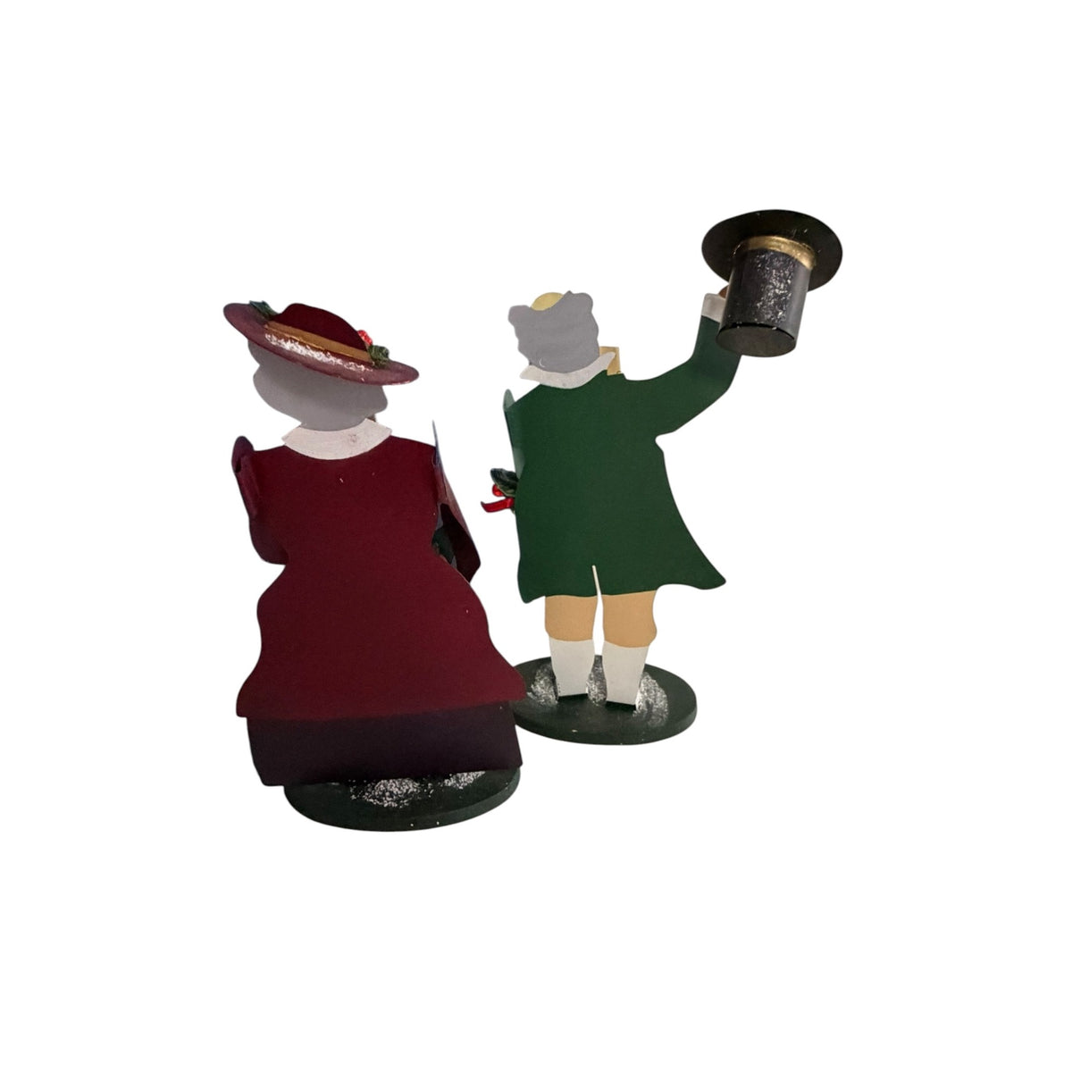 Vintage Edna Oar Young Shadowdancer Set of 4 Victorian Christmas Carolers Metal Folk Art