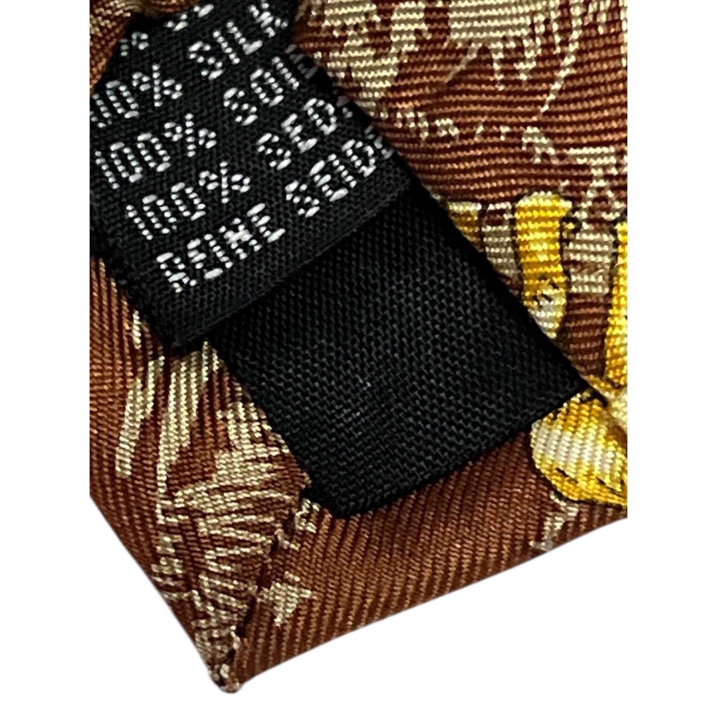 Into Africa 100% Silk Tie – Brown Safari Wildlife Print Necktie 55x4