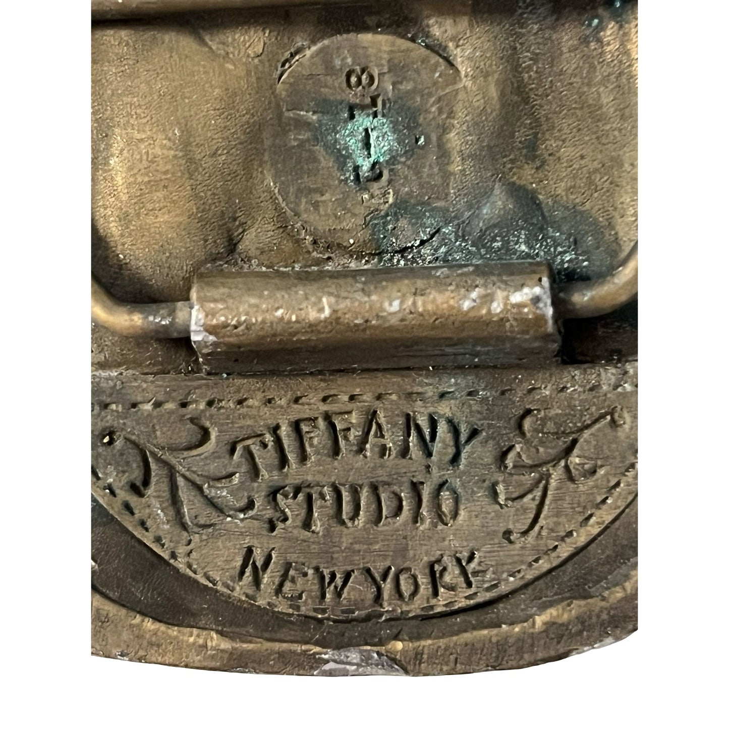 Vintage Tiffany Studios New York Belt Buckle Eagle Bronze Tone Art Nouveau