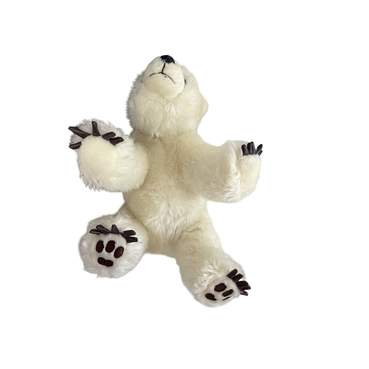 National Geographic Polar Bear Plush Realistic White Bear Brown Claws 11” Vintage