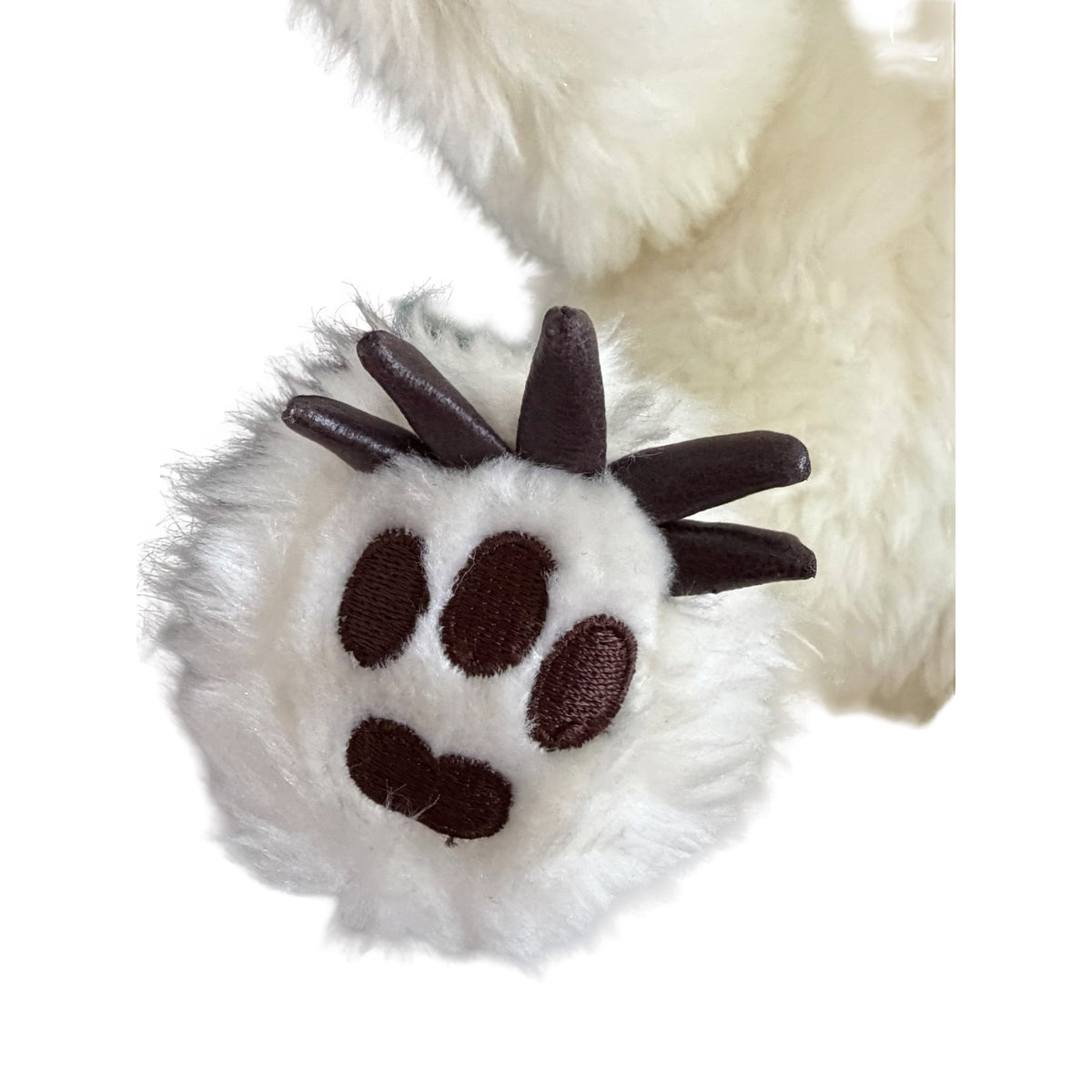 National Geographic Polar Bear Plush Realistic White Bear Brown Claws 11” Vintage
