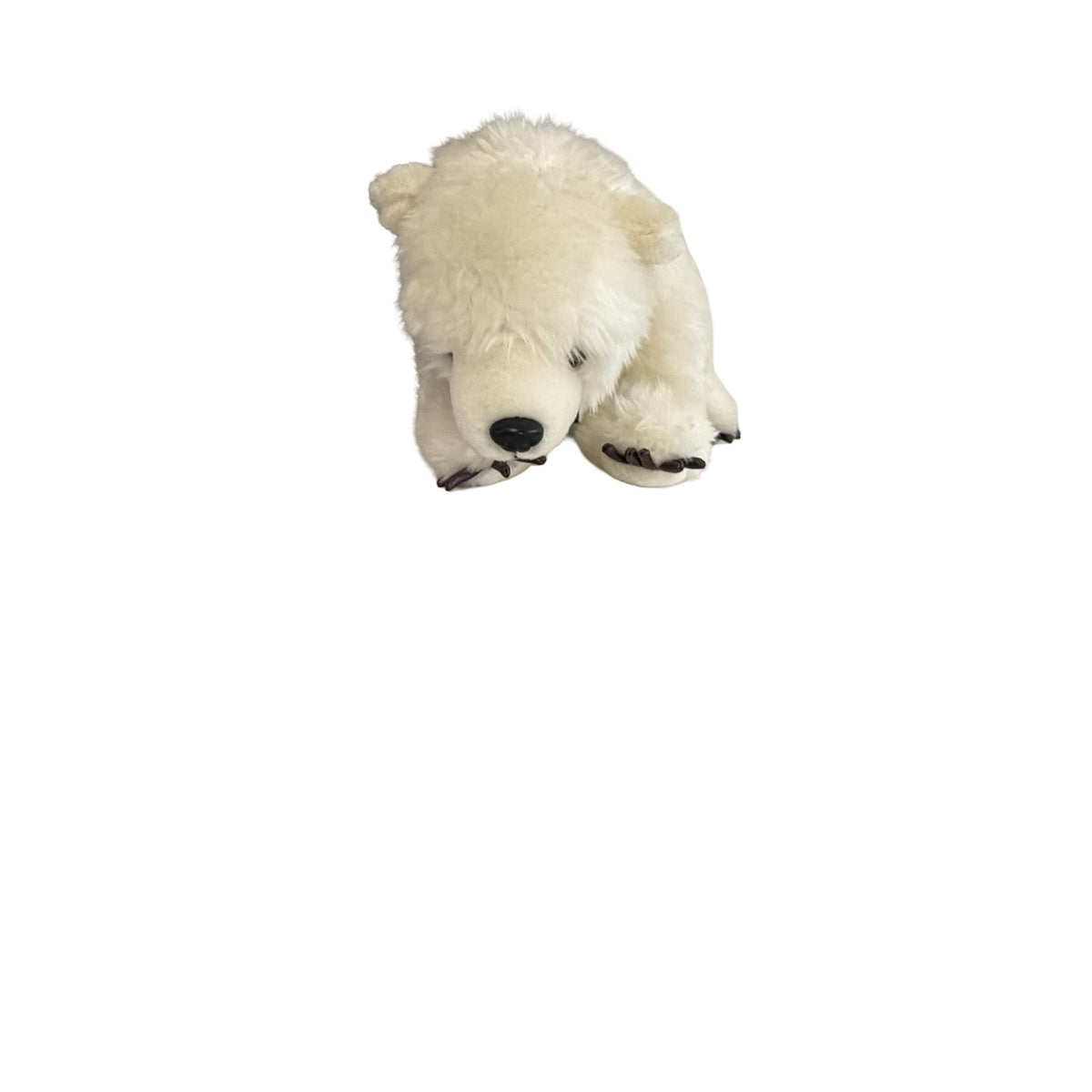 National Geographic Polar Bear Plush Realistic White Bear Brown Claws 11” Vintage