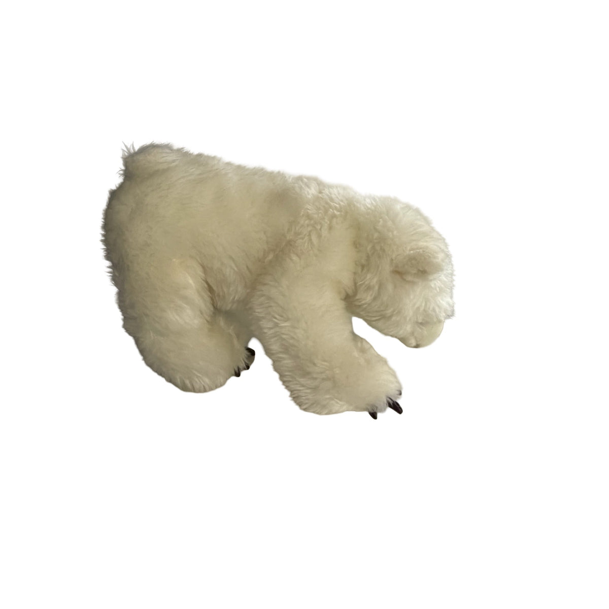 National Geographic Polar Bear Plush Realistic White Bear Brown Claws 11” Vintage