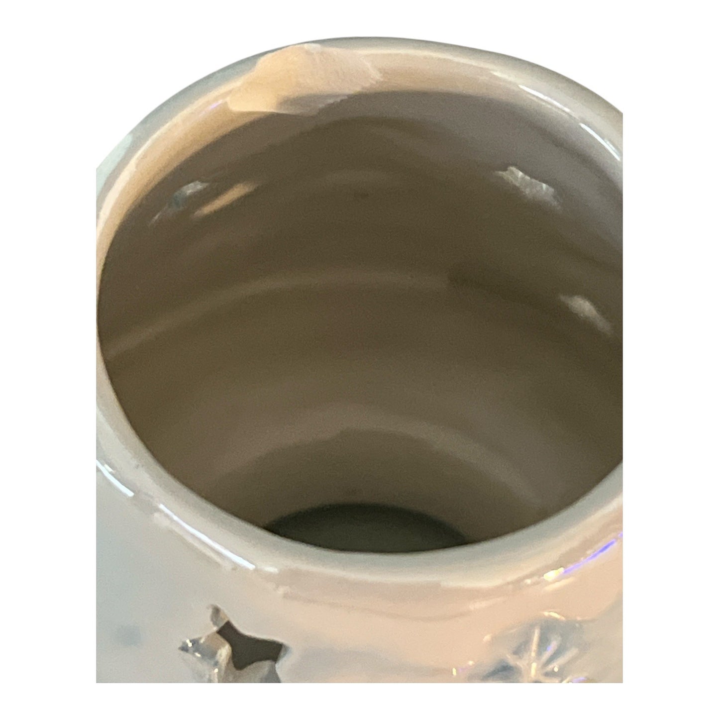 Vtg Yankee Candle 2001 Nancye Williams Snowman Angel Ceramic Luminary w/ Plate – CHIP