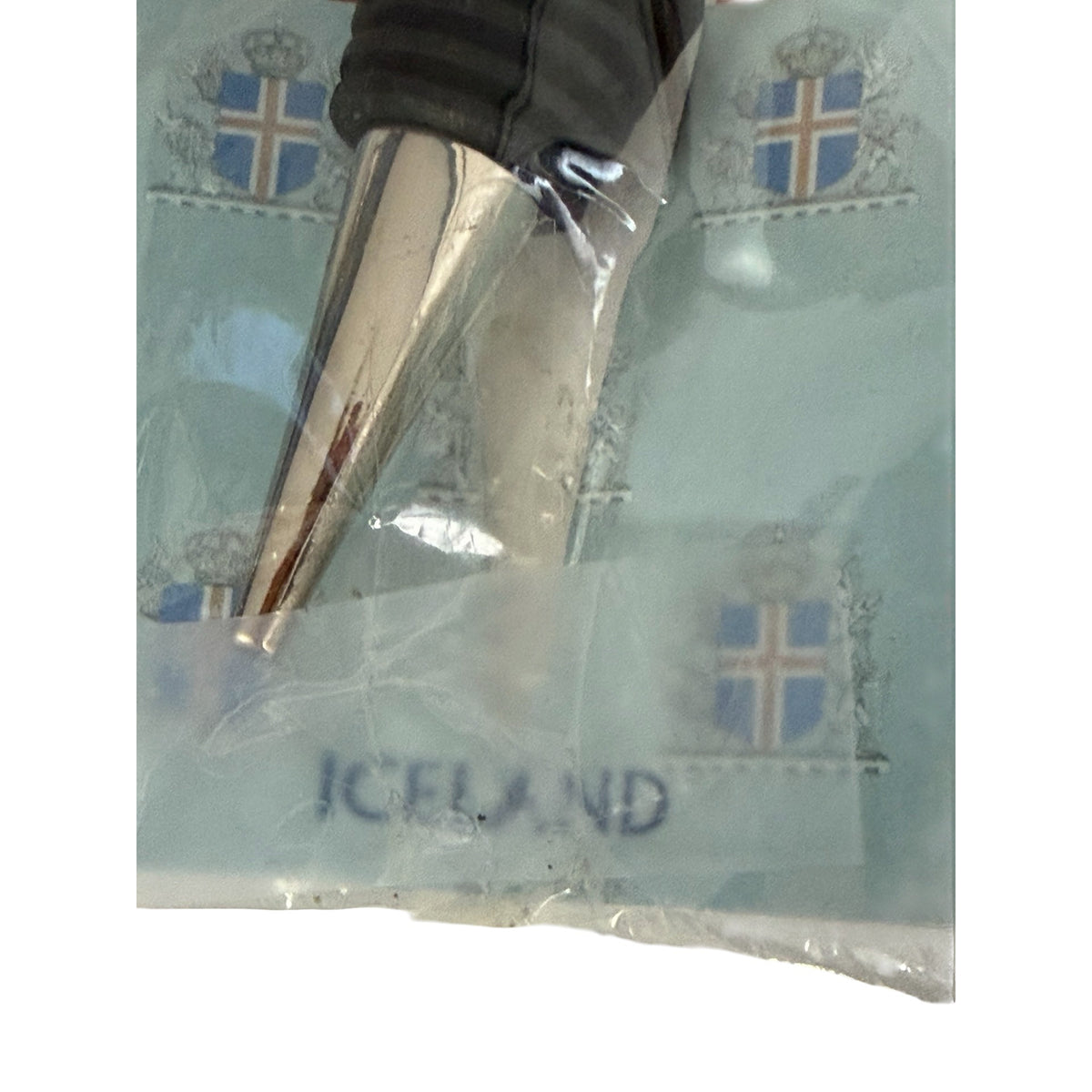 Iceland Souvenir Wine Bottle Stopper Flag Map Coat of Arms New in Package