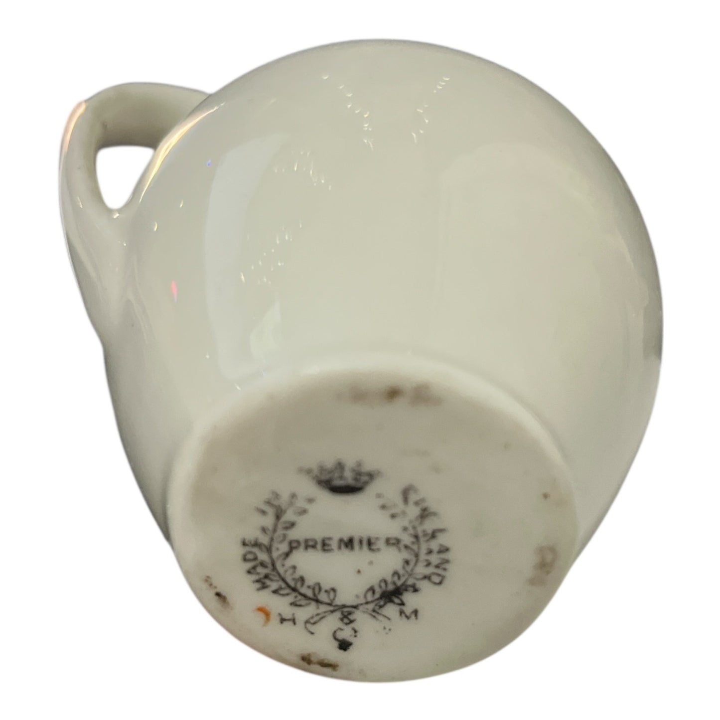 Antique C & M Premier Crested China Pitcher – Rhyl Welsh Souvenir Jug, Made in England, 1900s–1930s
