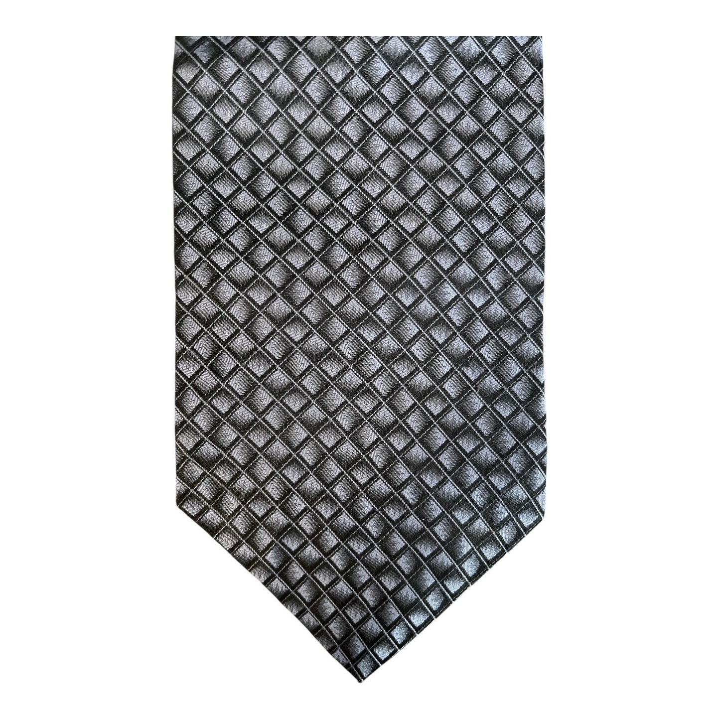 NEW DKNY 100% Silk Tie – Made in Costa Rica – Geometric Pattern – Vintage Y2K