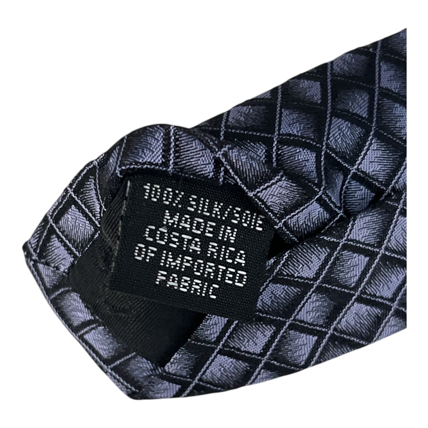 NEW DKNY 100% Silk Tie – Made in Costa Rica – Geometric Pattern – Vintage Y2K