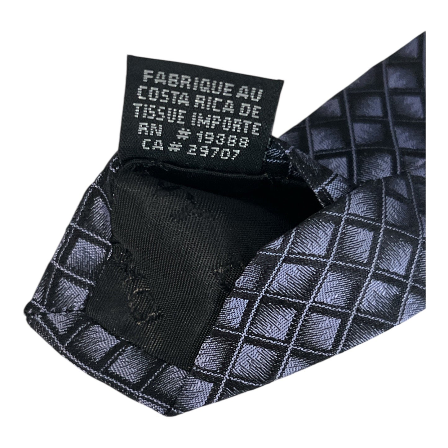 NEW DKNY 100% Silk Tie – Made in Costa Rica – Geometric Pattern – Vintage Y2K
