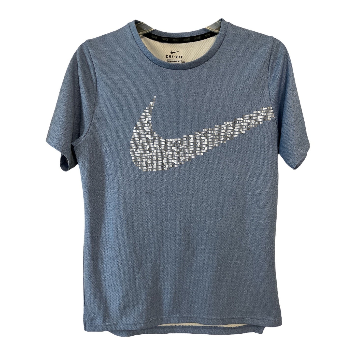 Nike Dri-FIT Standard Fit Graphic T-Shirt – Blue Swoosh Logo – Youth XL – 2010s/2020s