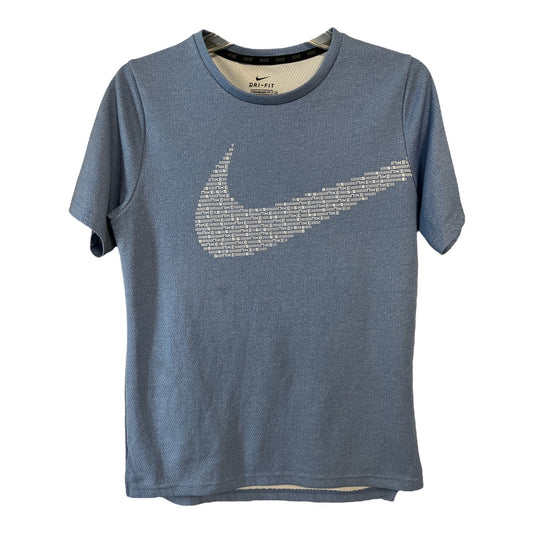 Nike Dri-FIT Standard Fit Graphic T-Shirt – Blue Swoosh Logo – Youth XL – 2010s/2020s