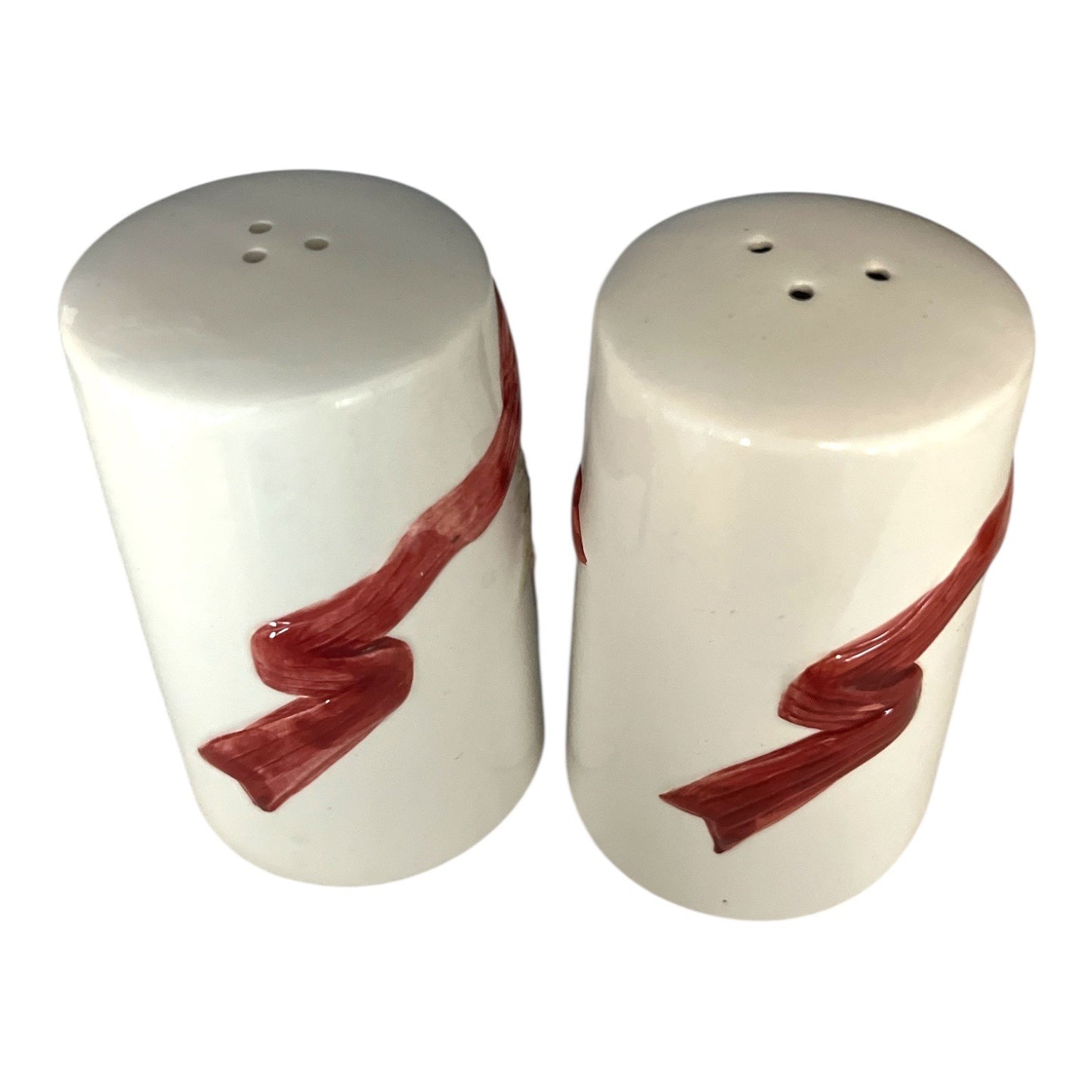 Vintage Otagiri Christmas Salt & Pepper Shakers Pinecones Holly Ribbon Holiday Set Taiwan