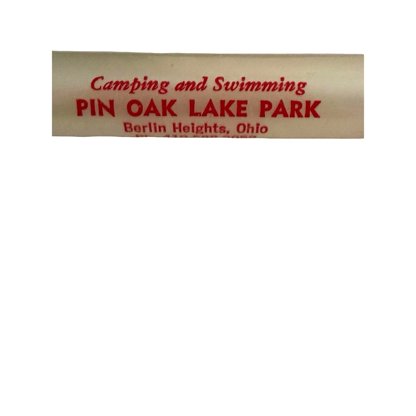 Vintage Pin Oak Lake Park Berlin Heights Ohio Advertising Bottle & Can Opener w/box