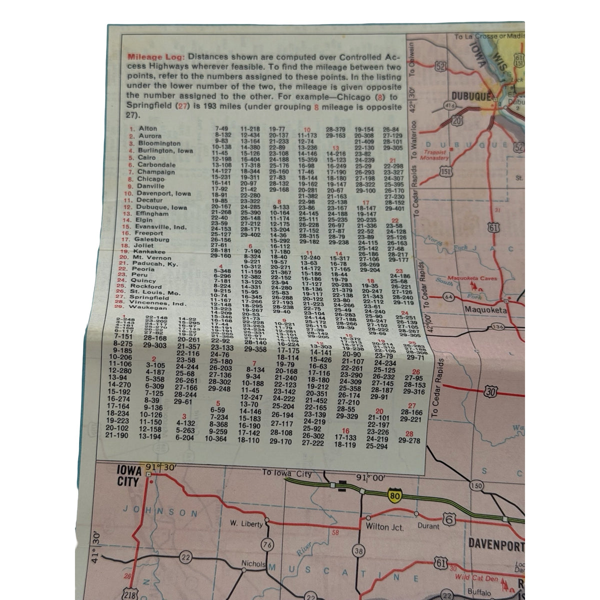 1968 Marathon Illinois Road Map Rand McNally Vintage Gas Station Advertising