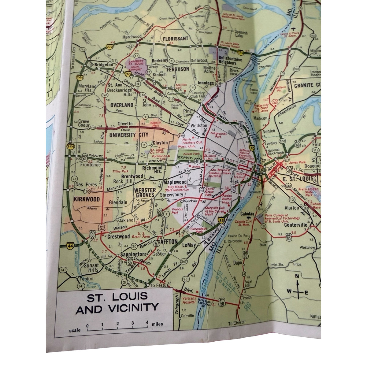 1968 Marathon Illinois Road Map Rand McNally Vintage Gas Station Advertising