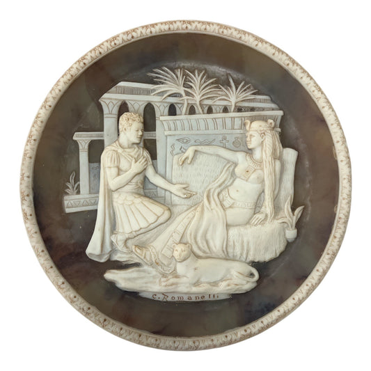 Incolay Studios 1979 “Antony and Cleopatra” Plate – Carl Romanelli – 10” Great Romances of History, Handcrafted Stone