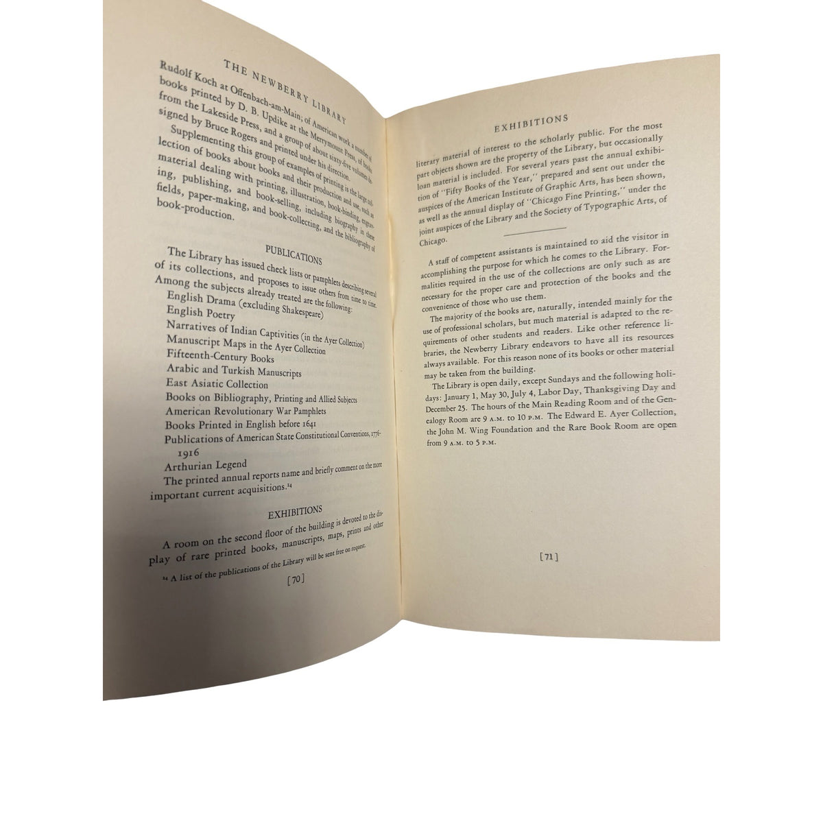 Handbook of the Newberry Library Chicago 1930s History Genealogy Collections Book