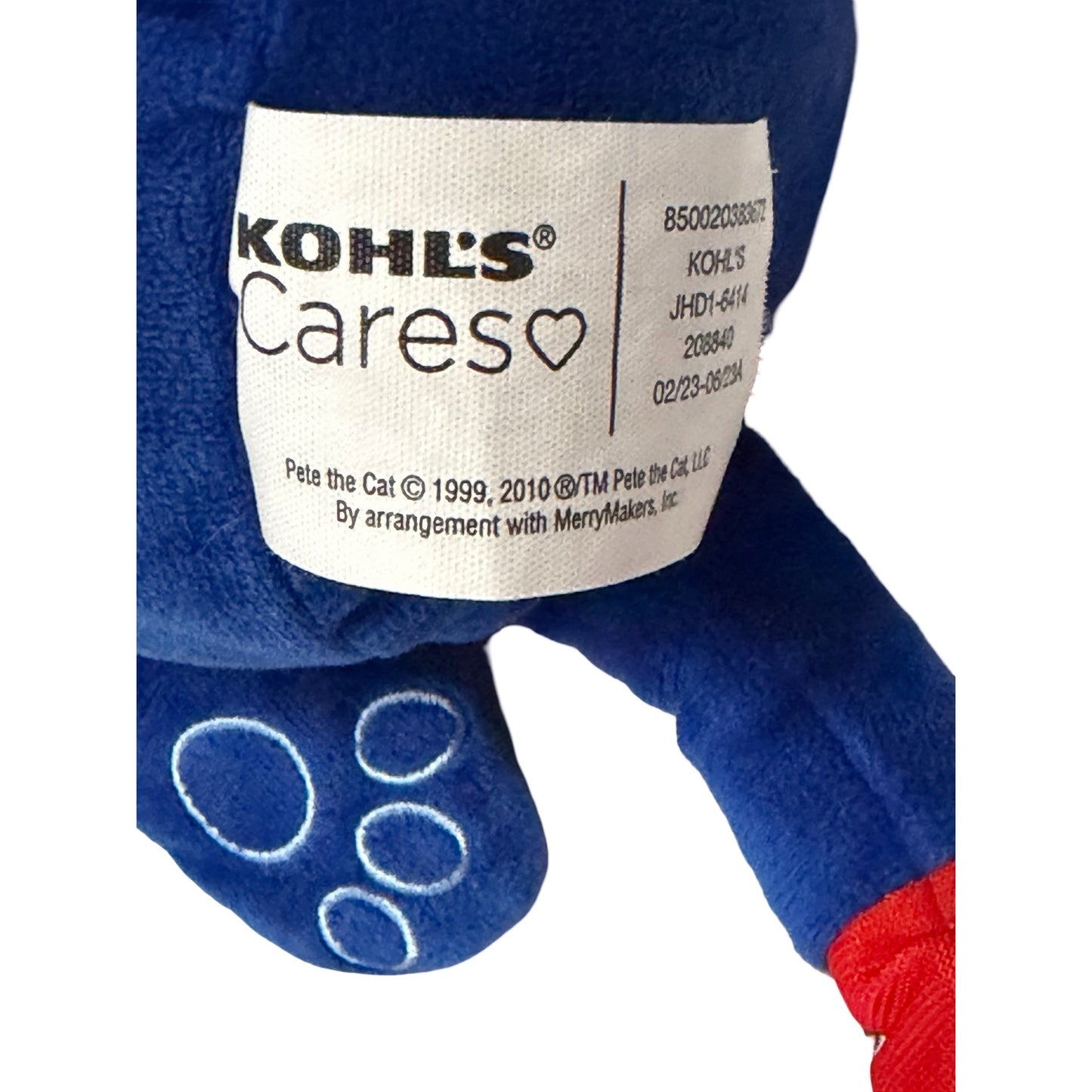 Vintage Kohl's Cares Pete the Cat Plush 14 Inch Blue Cat Red Heart Sneakers