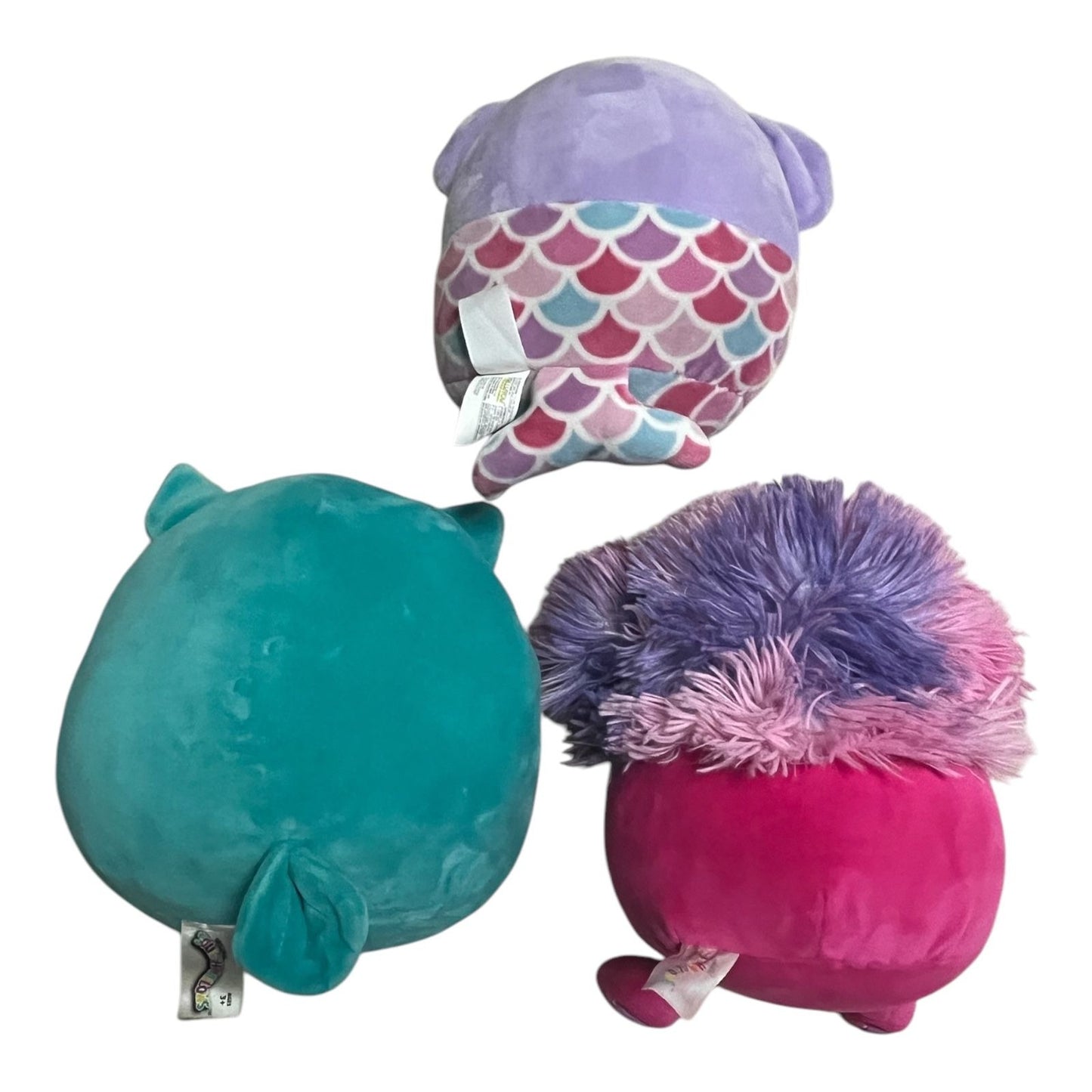 Lot of 3 Squishmallows - Winston The Owl, Kayla the Koala Mermaid, Woxie the Bigfoot Plush