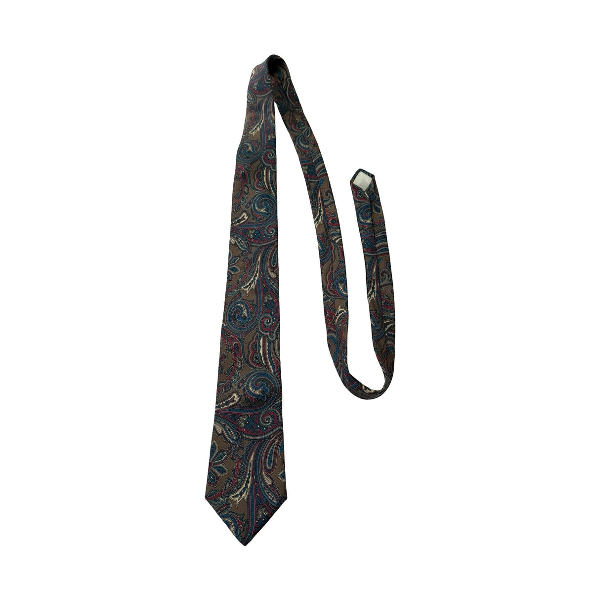 Etienne Aigner Paisley Necktie Vintage Brown Teal Burgundy Men's Tie 57x3