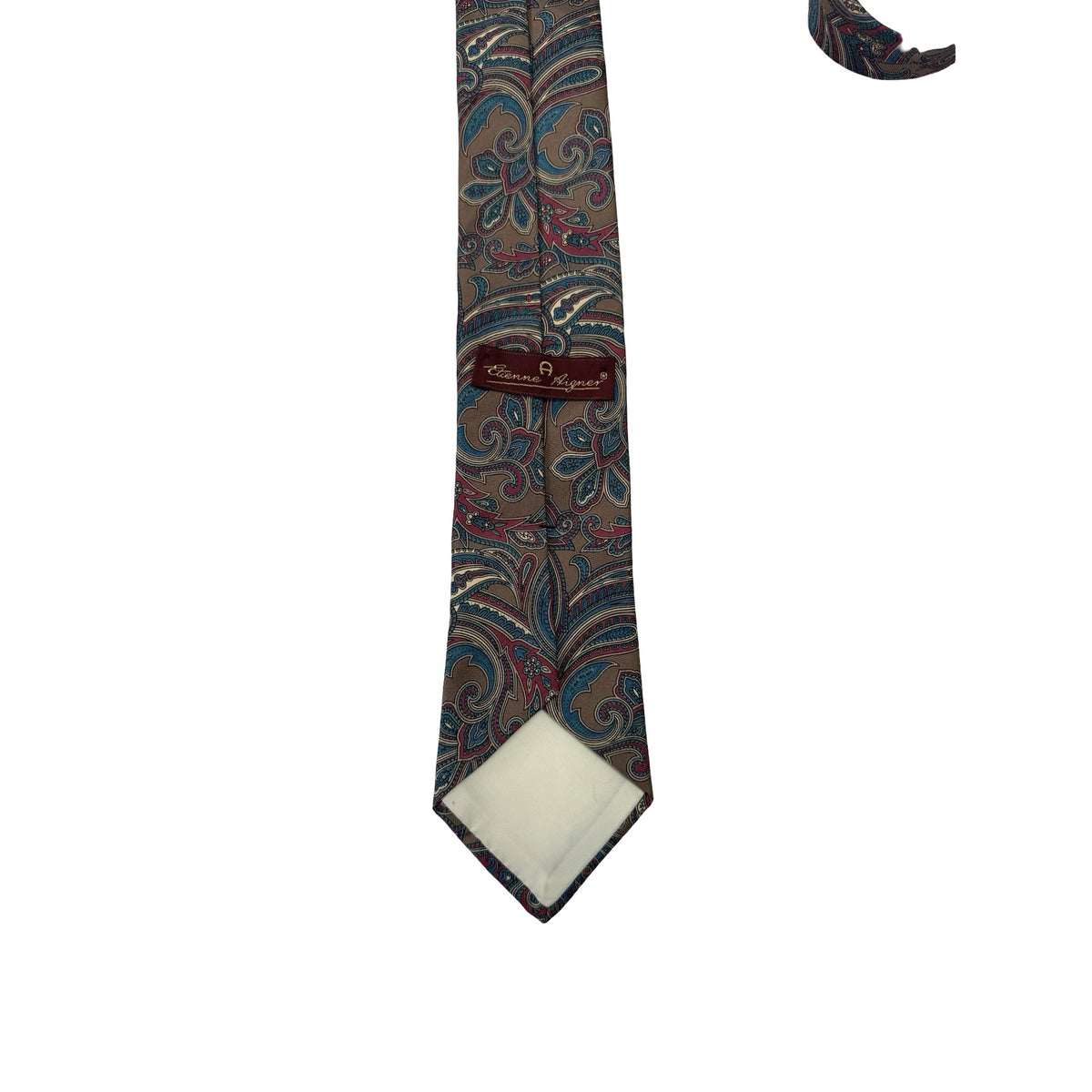 Etienne Aigner Paisley Necktie Vintage Brown Teal Burgundy Men's Tie 57x3
