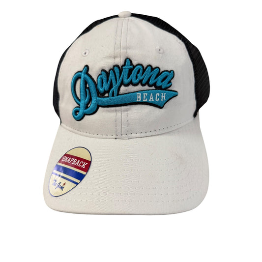 NWT Daytona Beach The Game Snapback Trucker Hat White Black Mesh Adjustable Cap