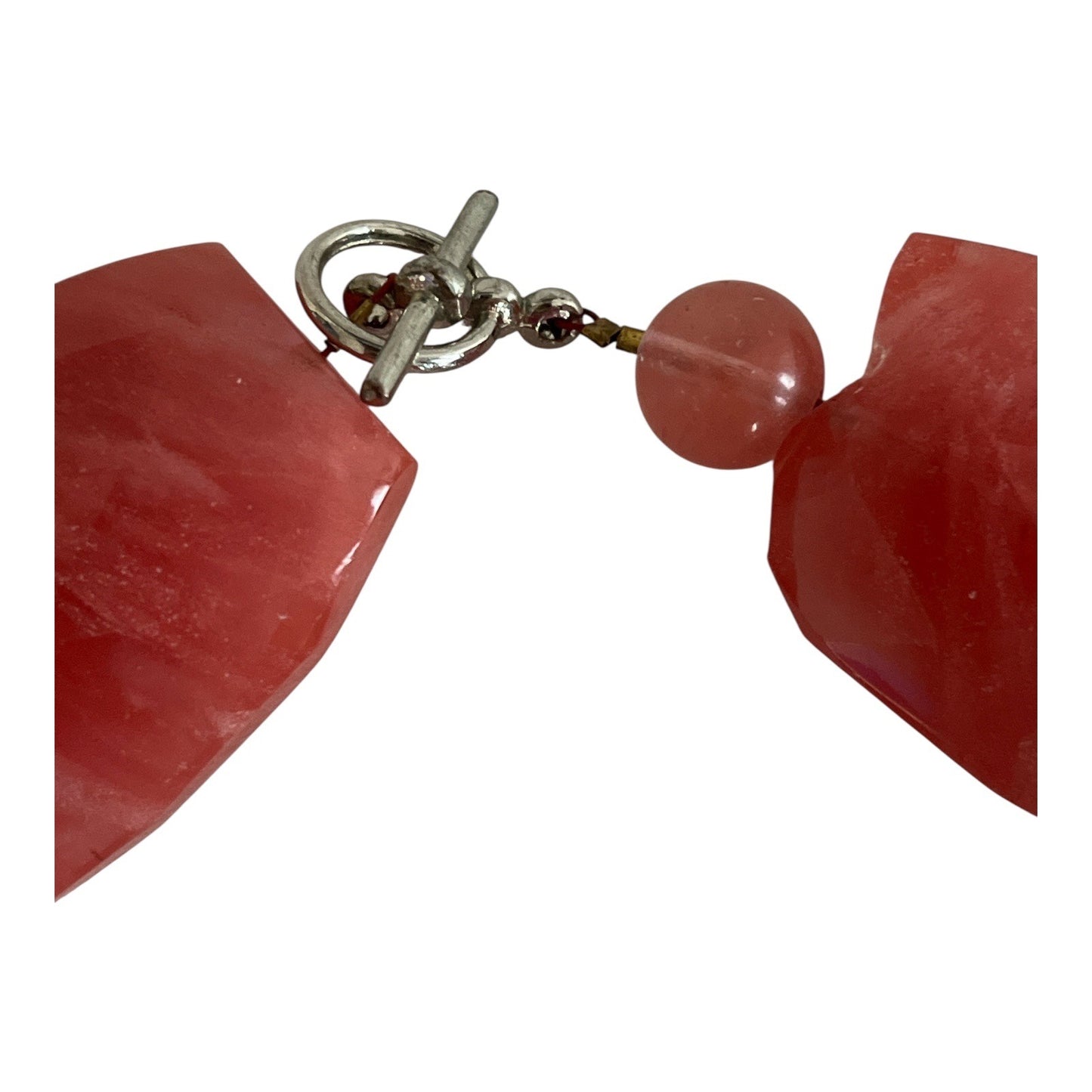 Chunky Pink Aventurine Statement Necklace – Faceted Gemstone Beads