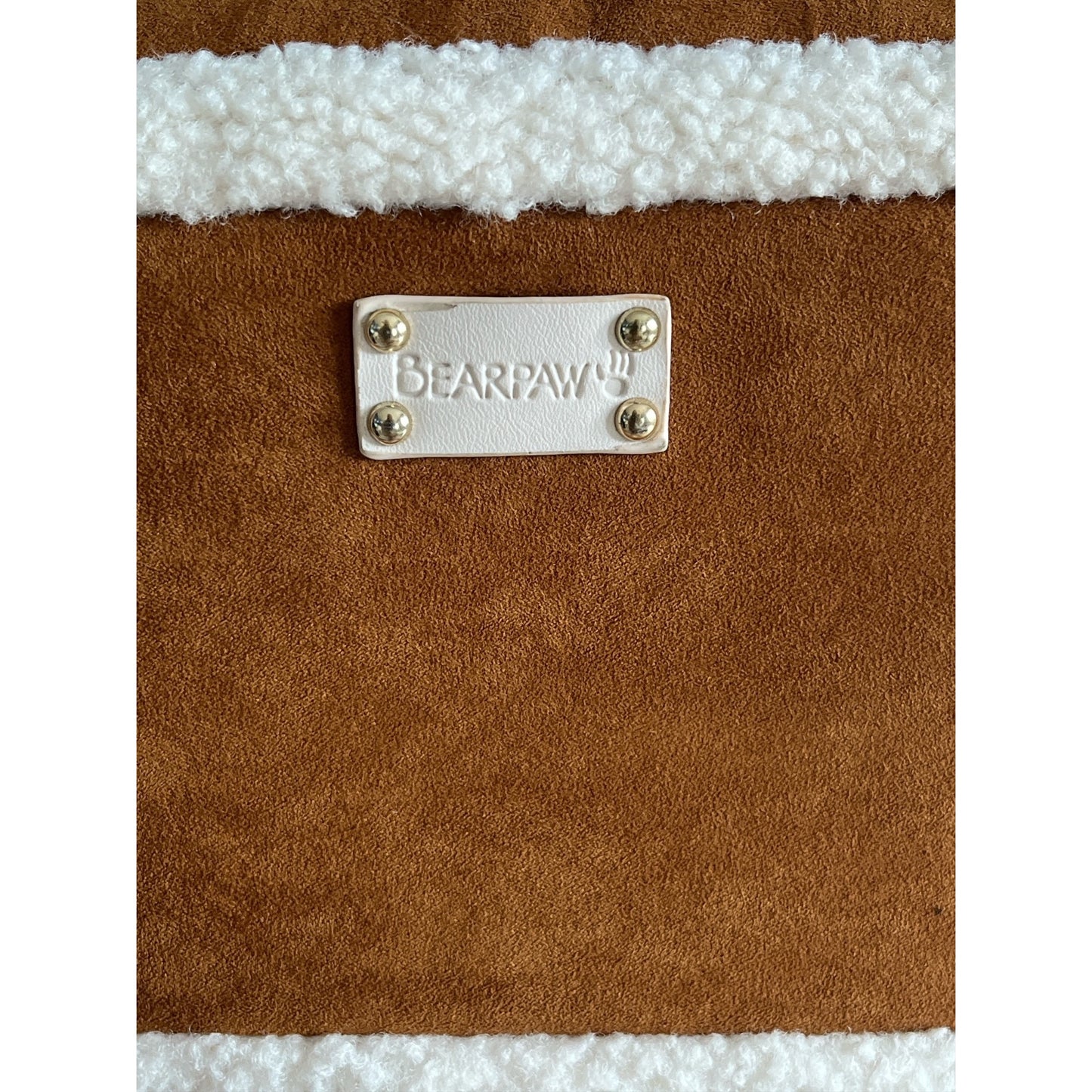 Bearpaw Faux Suede Sherpa Crossbody Bag Wristlet Coin Pouch Set Brown Cream