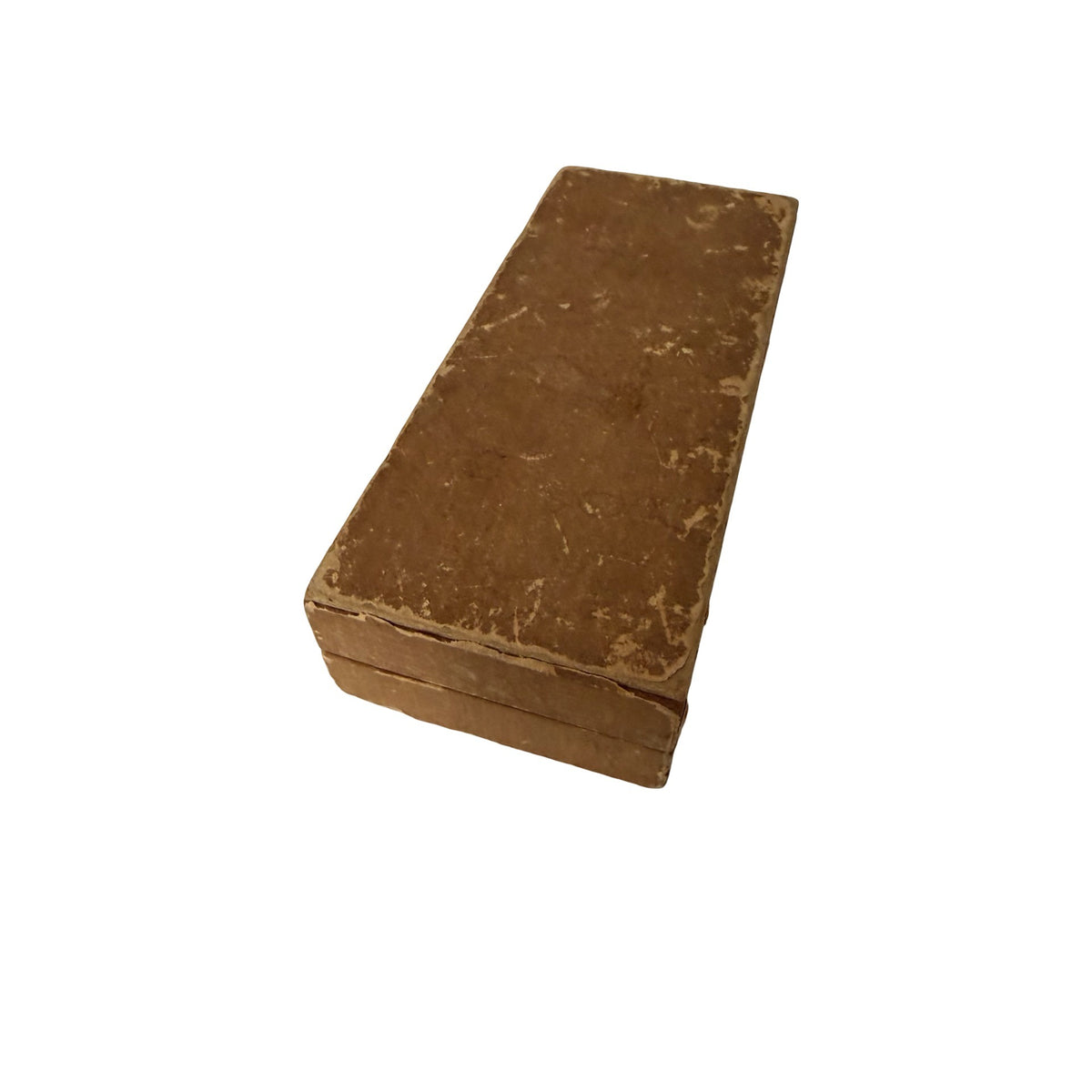 Vintage Brown Paperboard Hinged Storage Presentation Box 5.5 Inch