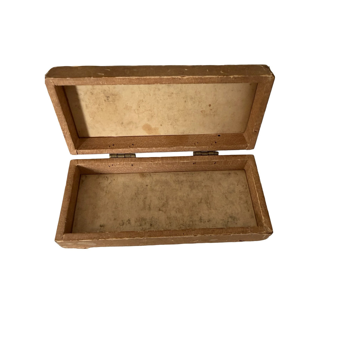 Vintage Brown Paperboard Hinged Storage Presentation Box 5.5 Inch