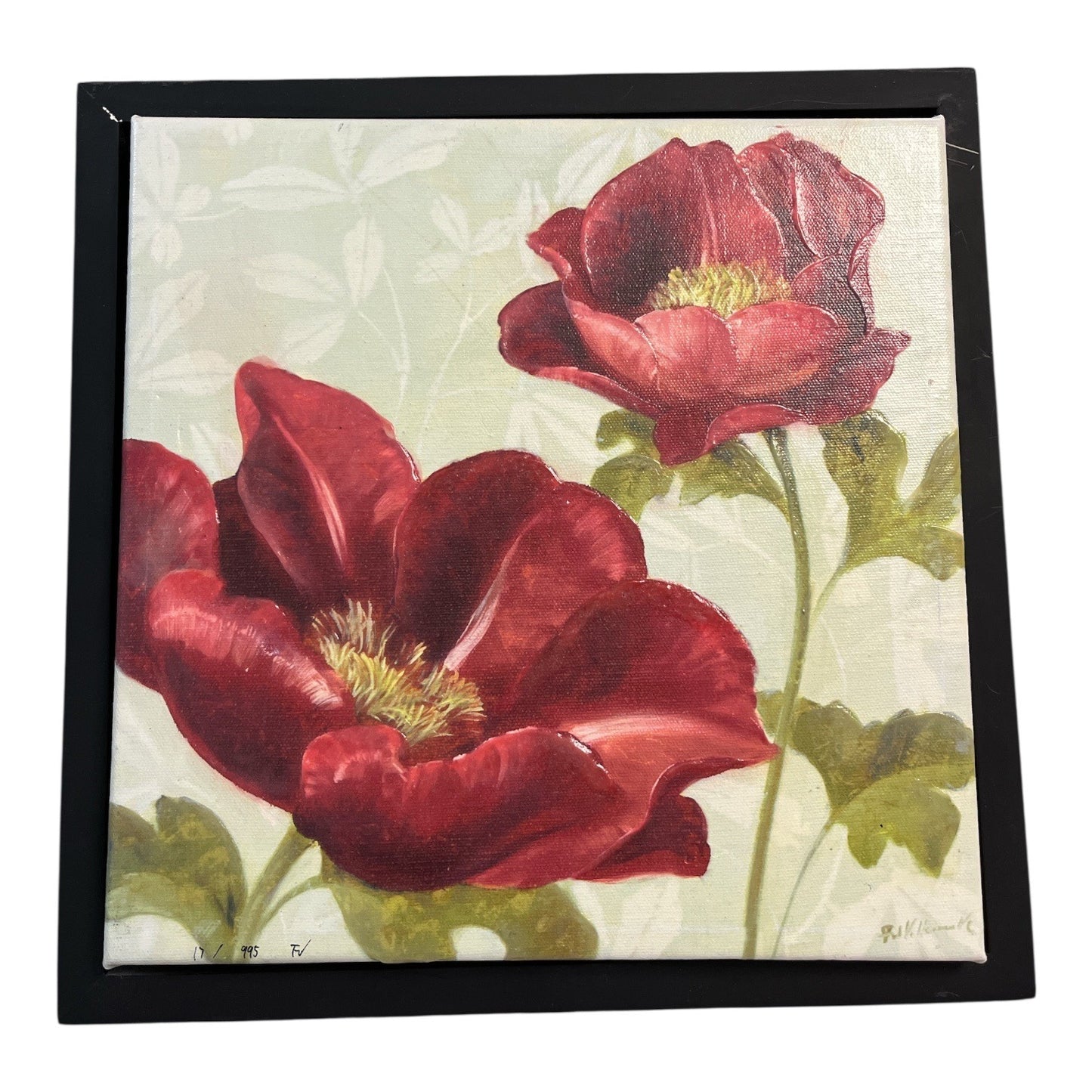 Fabrice de Villeneuve Anémones de Jardin Limited Edition Giclée Canvas Framed Floral Wall Art