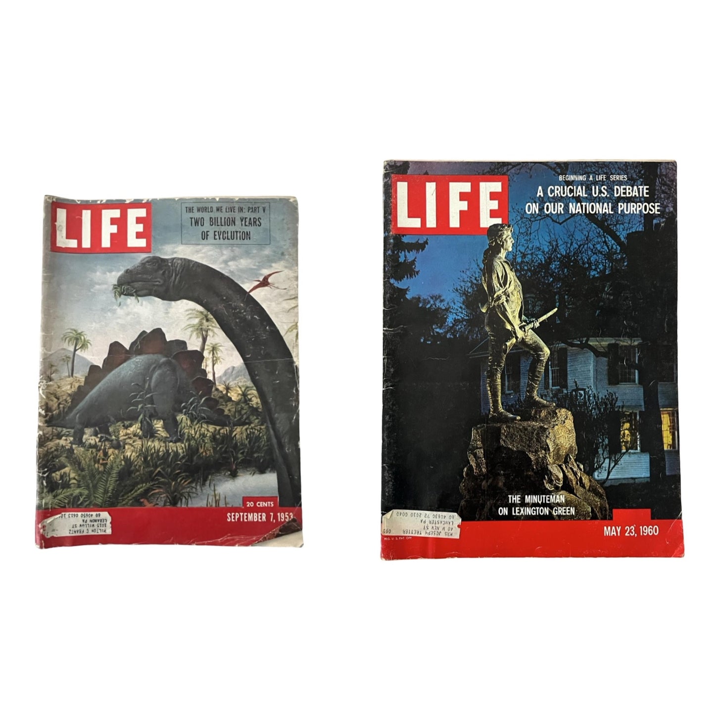 Vintage LIFE Magazine Lot 1953 1960 Dinosaurs Minuteman Mid Century Ads Americana