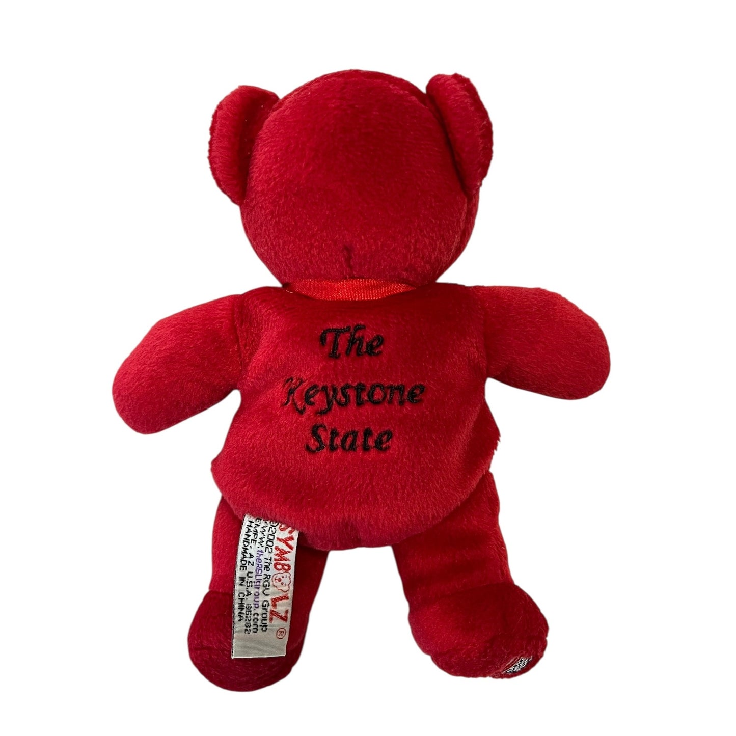 SYMBOLZ Pennsylvania Keystone Bear Plush Red Vintage Souvenir Teddy