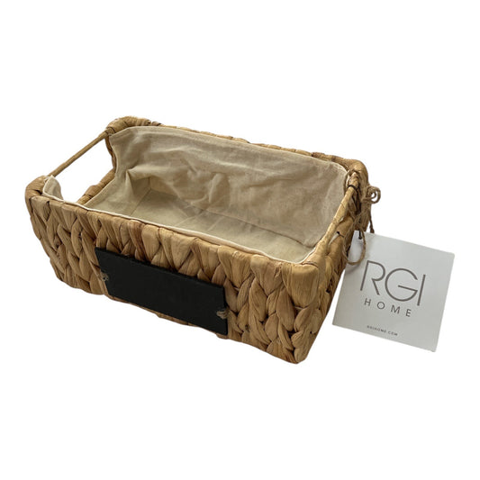 RGI Home Woven Storage Basket with Chalkboard Label – Natural Water Hyacinth – NWT