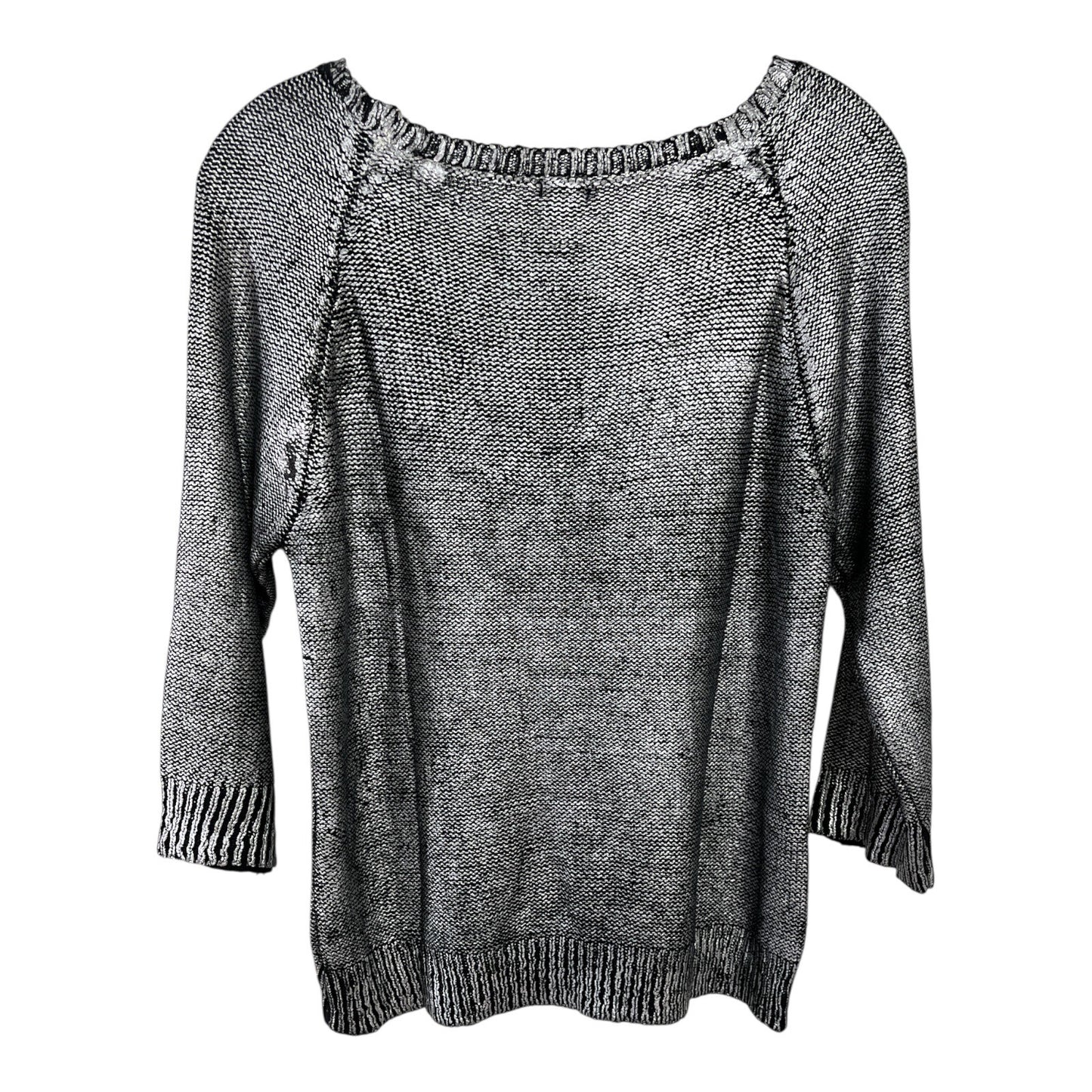 Charlotte Russe Women’s Metallic Knit Sweater XL – Silver Black – Early 2000s