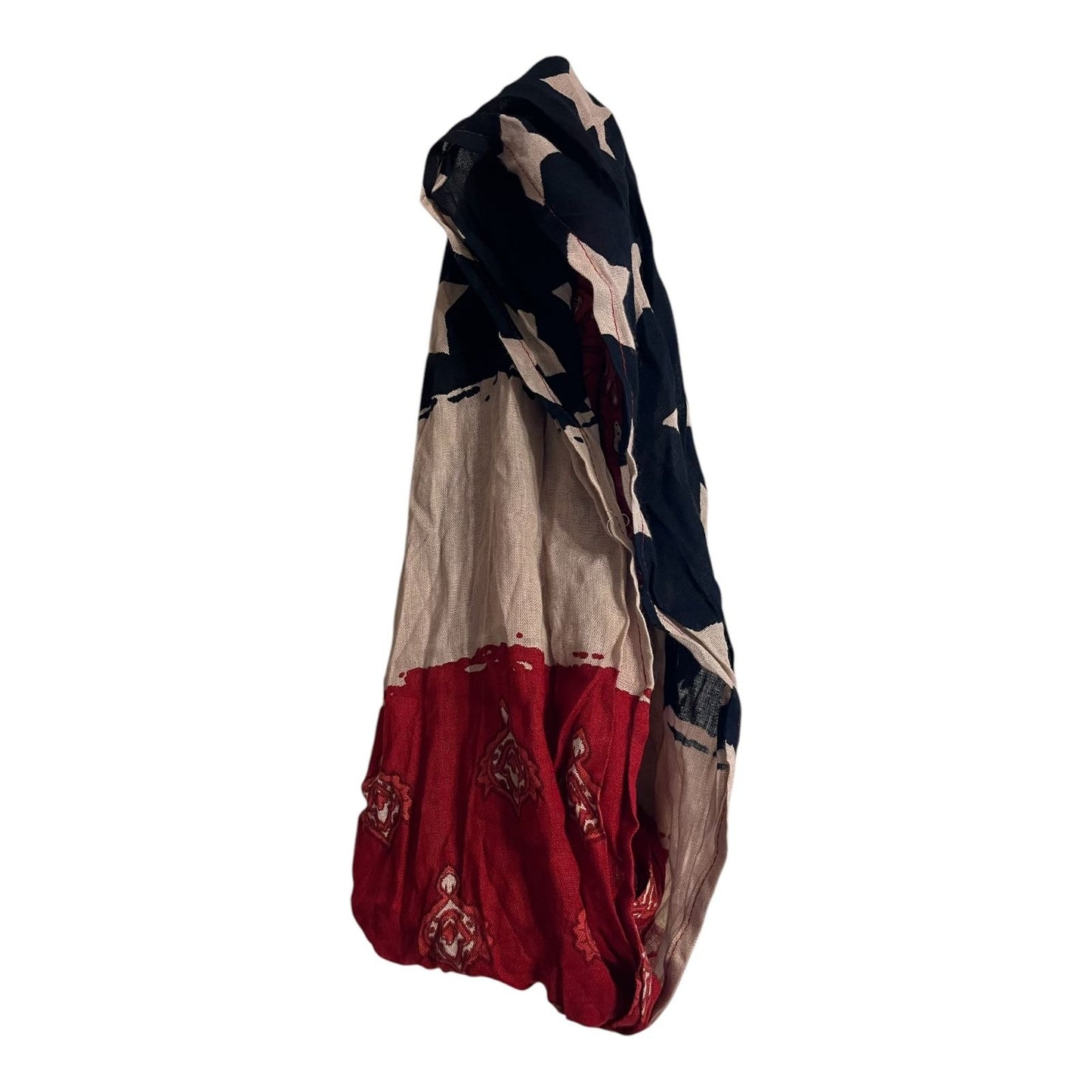 Boho American Flag Infinity Scarf – Vintage-Inspired Stars & Bandana Print Loop Scarf USA